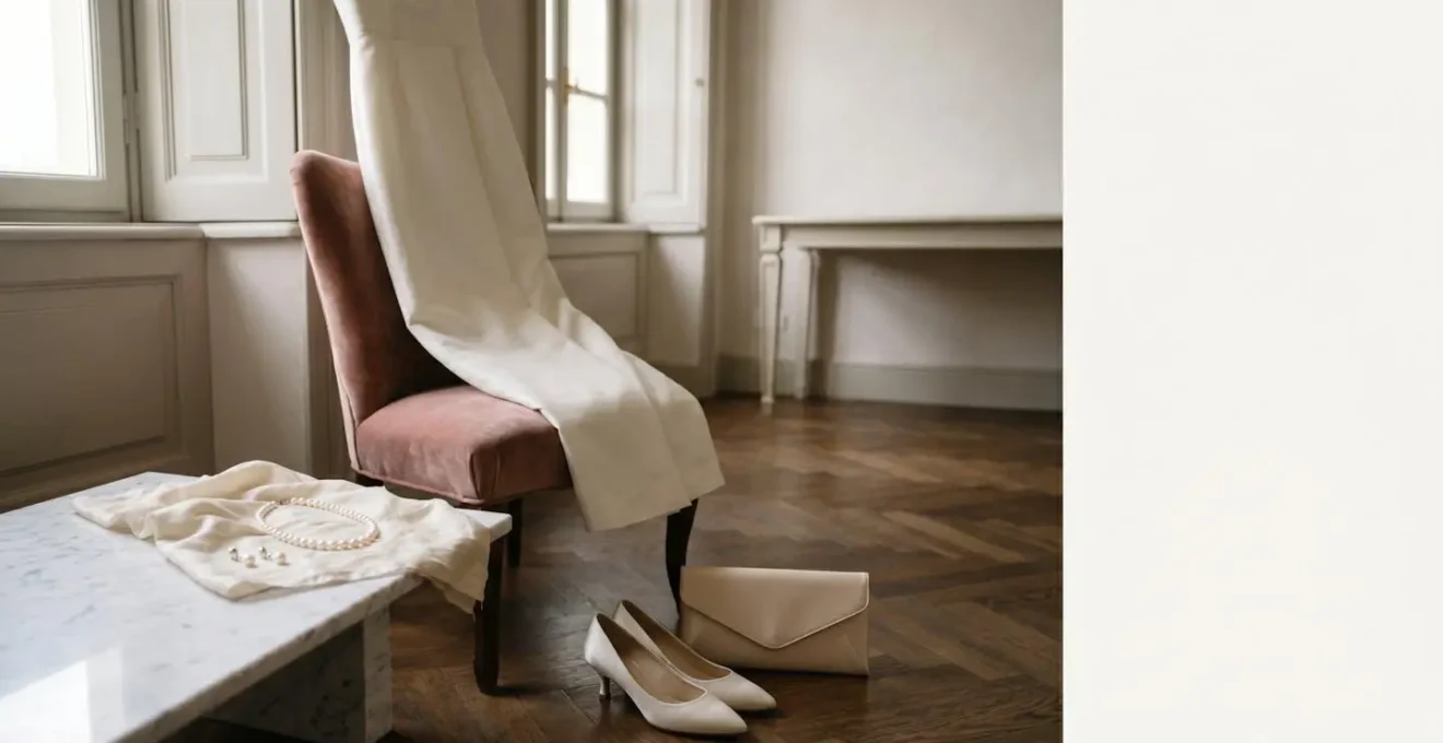 Dettaglio elegante di outfit da cerimonia con accessori raffinati per matrimonio esclusivo