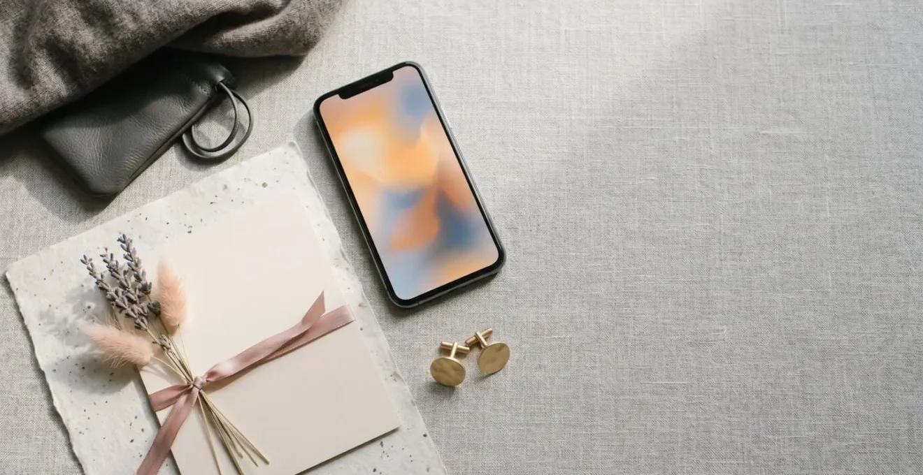 Gift card fisica e digitale su superficie minimalista con dettagli eleganti per regalo dell'ultimo minuto