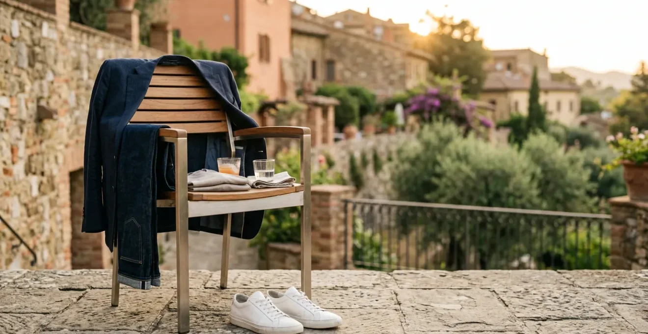 Look casual chic con jeans e blazer per un aperitivo elegante