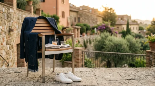 Look casual chic con jeans e blazer per un aperitivo elegante