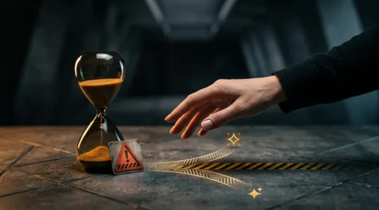 Composizione concettuale che rappresenta l'urgenza e i segnali di allarme nelle offerte lampo online