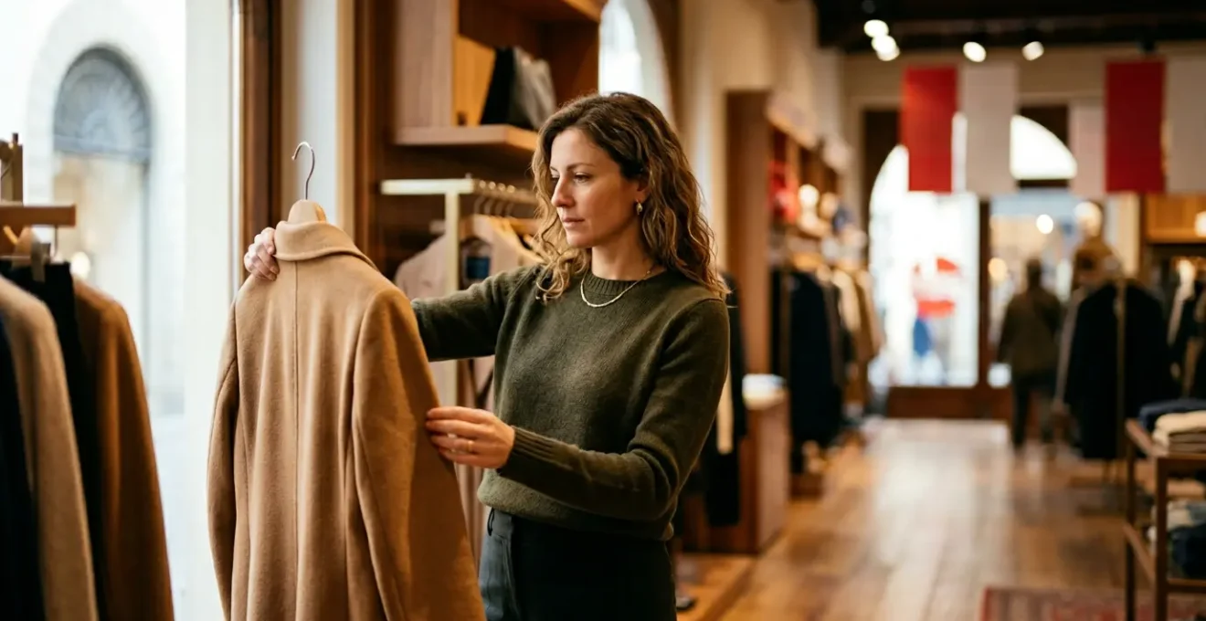 Scena di shopping consapevole durante i saldi stagionali in Italia