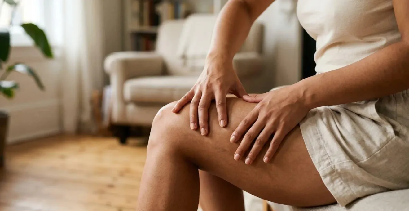 Tecnica di massaggio linfodrenante applicato sulle gambe con movimenti dal basso verso l'alto