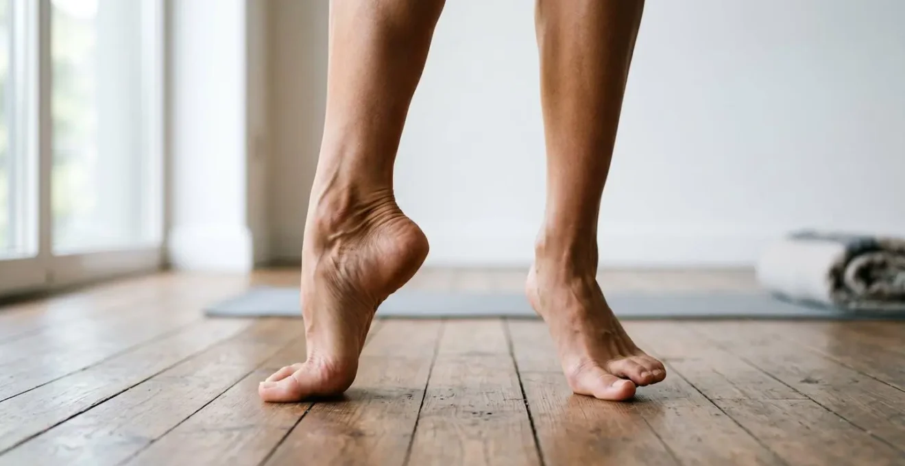 Esercizi di stretching per caviglie e piedi in preparazione a una cerimonia con tacchi alti