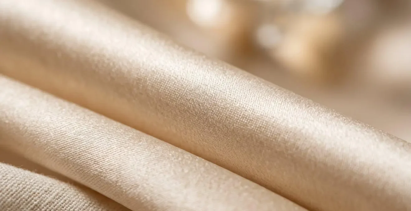 Dettaglio macro della texture liscia della seta che protegge la pelle delicata